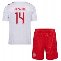 Camisa de time de futebol Dinamarca Mikkel Damsgaard #14 Replicas 2º Equipamento Infantil Europeu 2024 Manga Curta (+ Calças curtas)